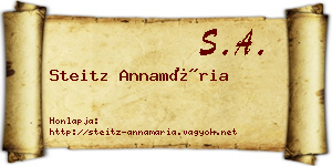 Steitz Annamária névjegykártya
